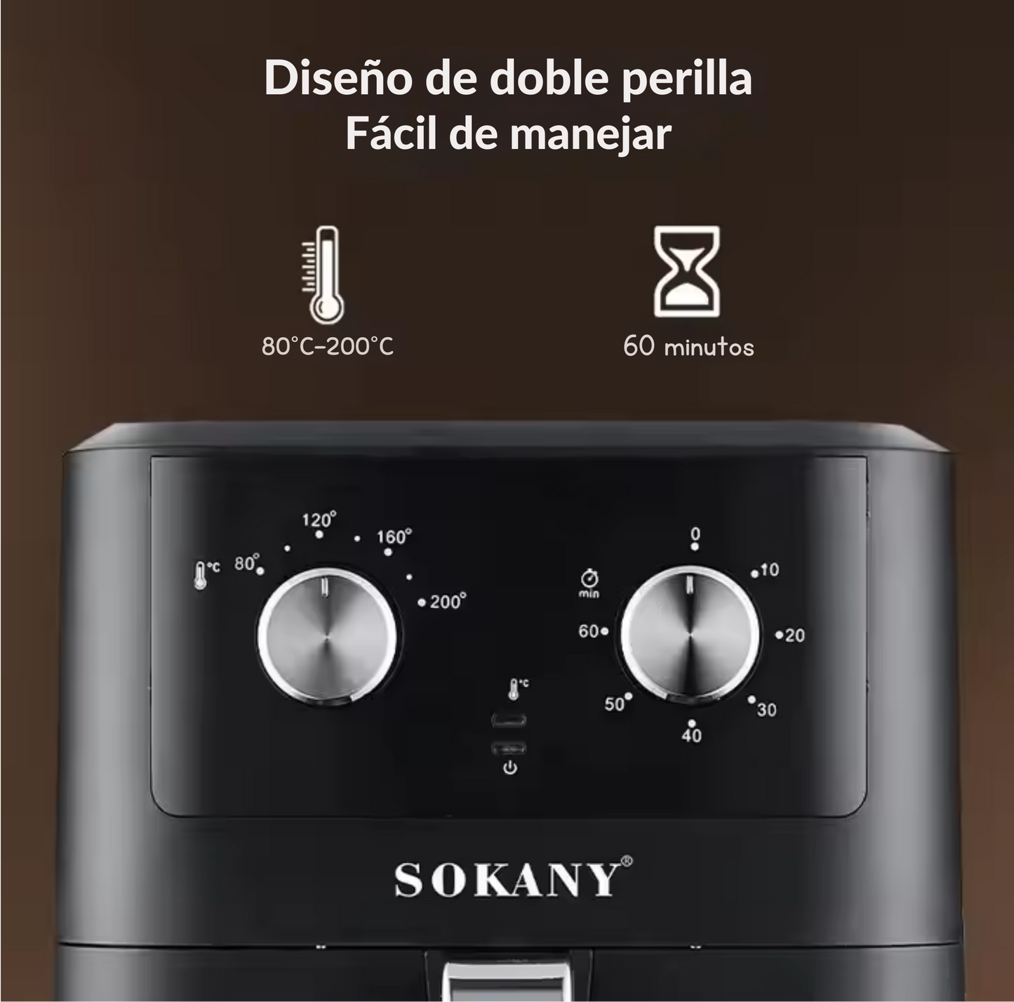 Freidora de Aire Doméstica de 8 Litros