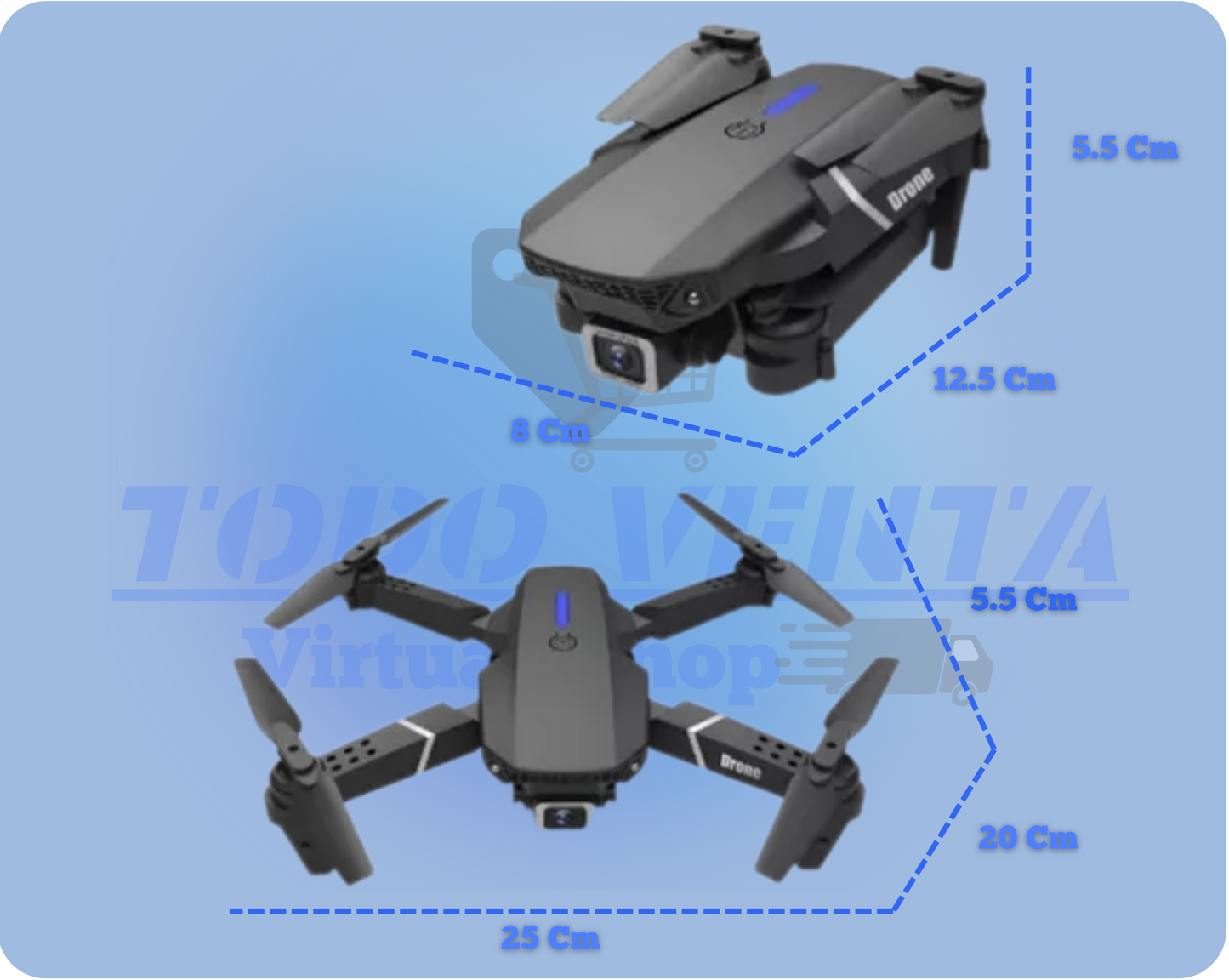 Mini Drone 4K UHD 2.4 Ghz Ready E-88 PRO